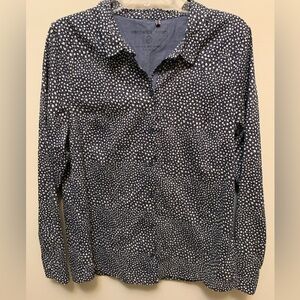 SANDWICH DENIM Ladies Navy Blue Star Patterned Shirt